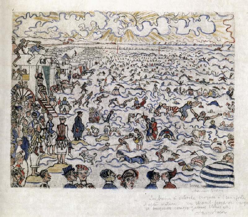James Ensor The Baths of Ostend oil painting image
